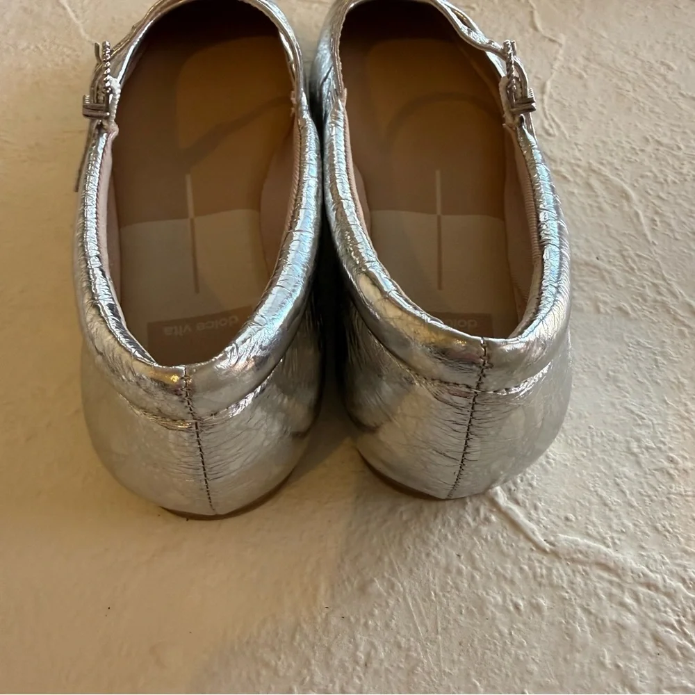 NEW Dolce Vita Reyes Ballet Flats in Silver - Picture 4 of 8